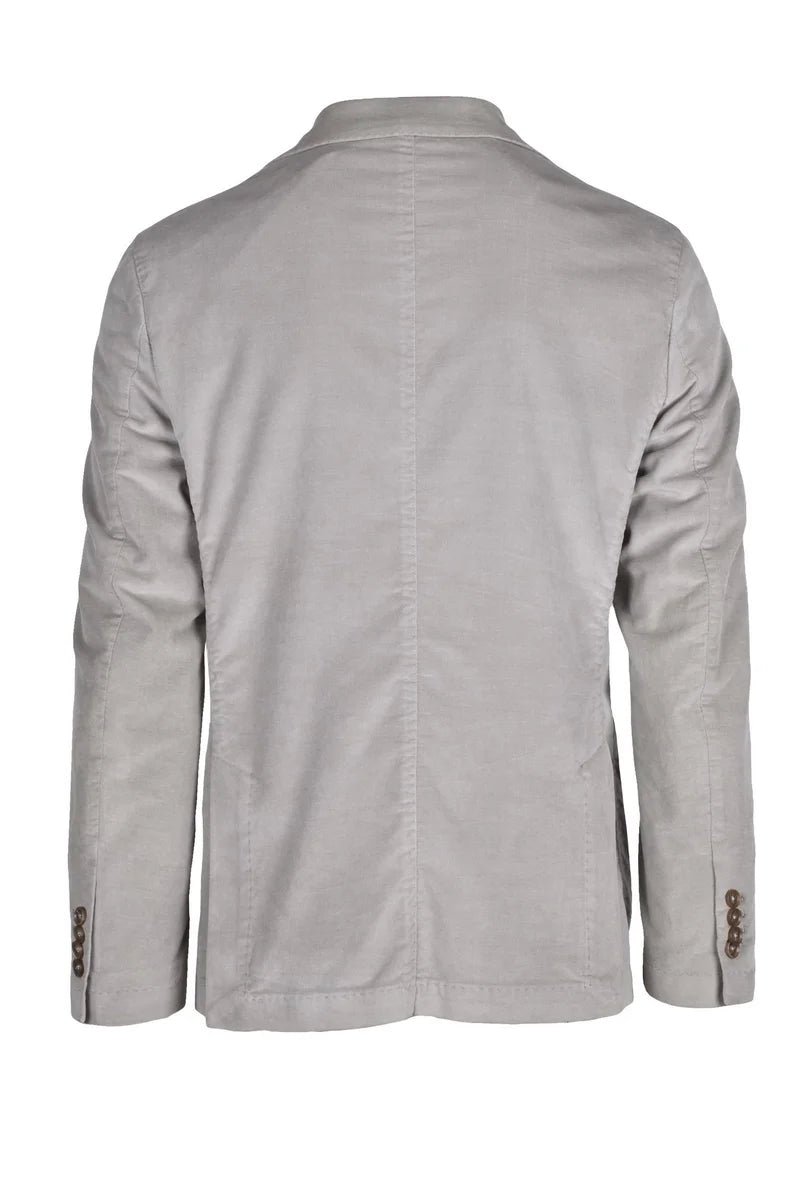 Double-Breasted Velvet Jacket - Light Grey
