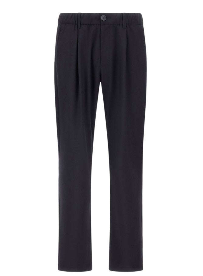 Blue Stretch Cool Wool Trousers