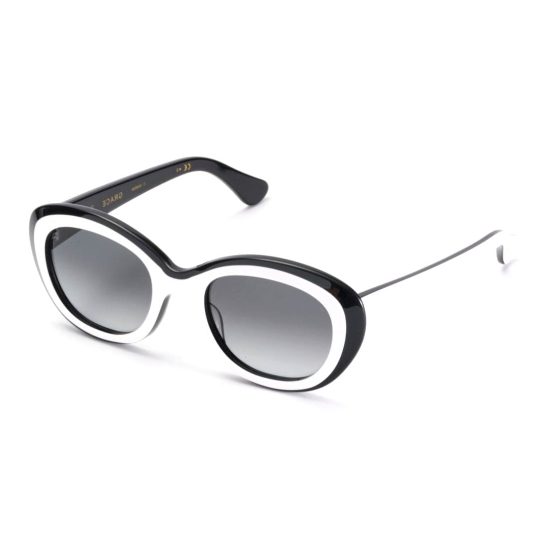 Grace Oversized Oval Sunglasses with Bold Black