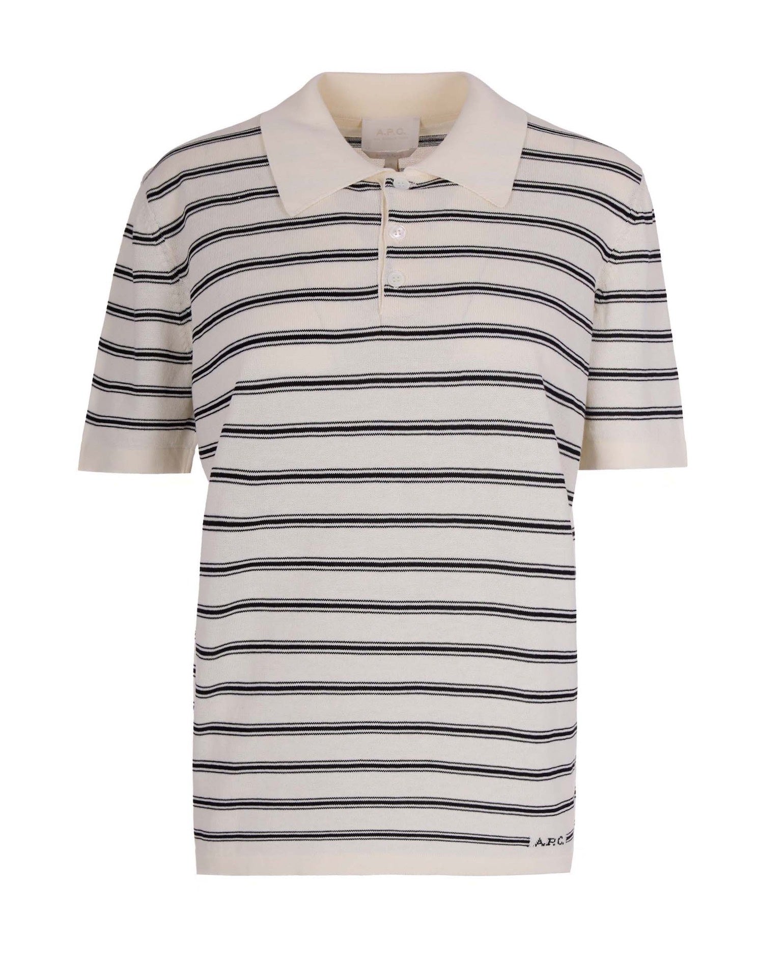 Striped Knit Polo Shirt