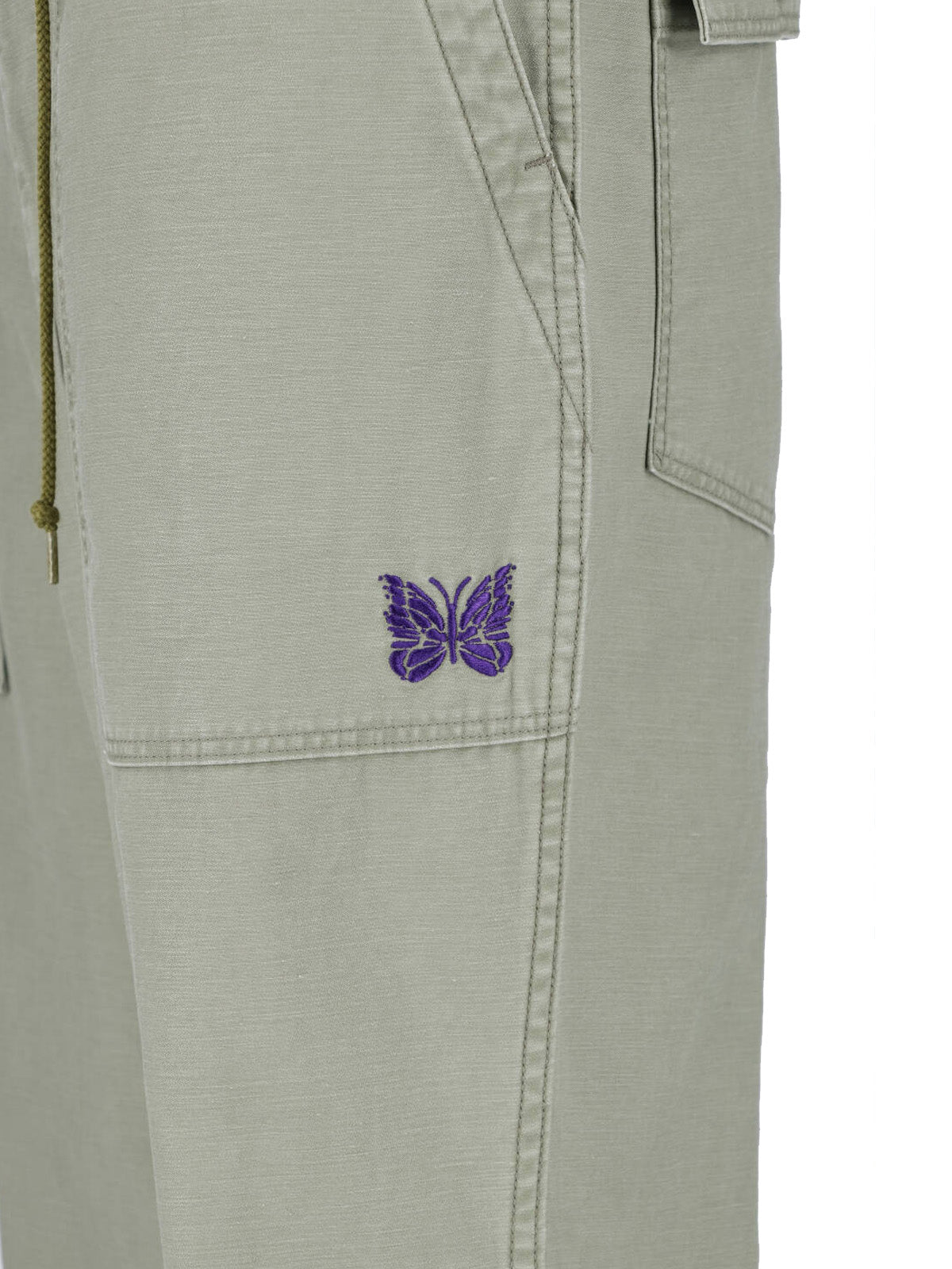 Green String Fatigue Straight Cotton Trousers