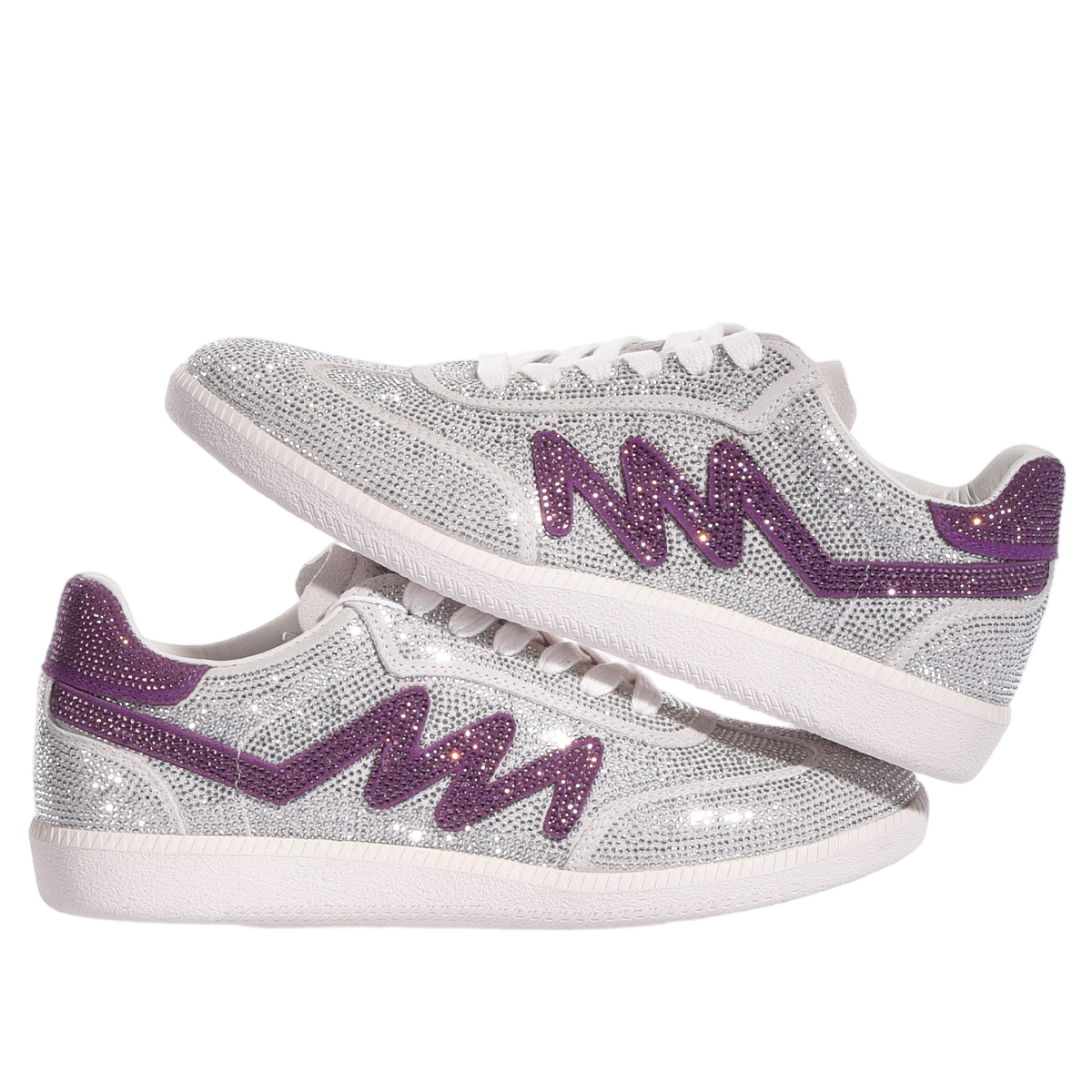Custom Handmade Sneakers with Rhinestone Detailing