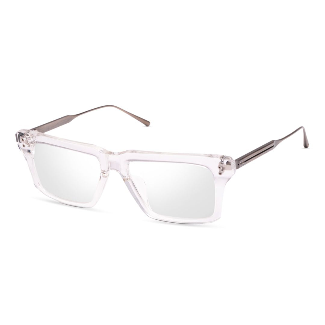 Lataro Bold Rectangular Frame Sunglasses with Metallic Temples