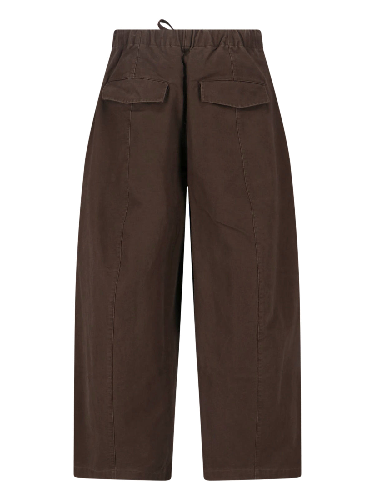Brown Loft Wide-Leg Cotton Pants