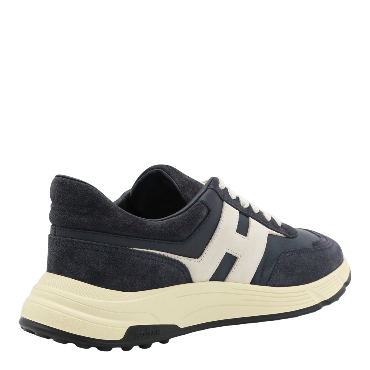 Navy Blue Suede and Leather Sneakers