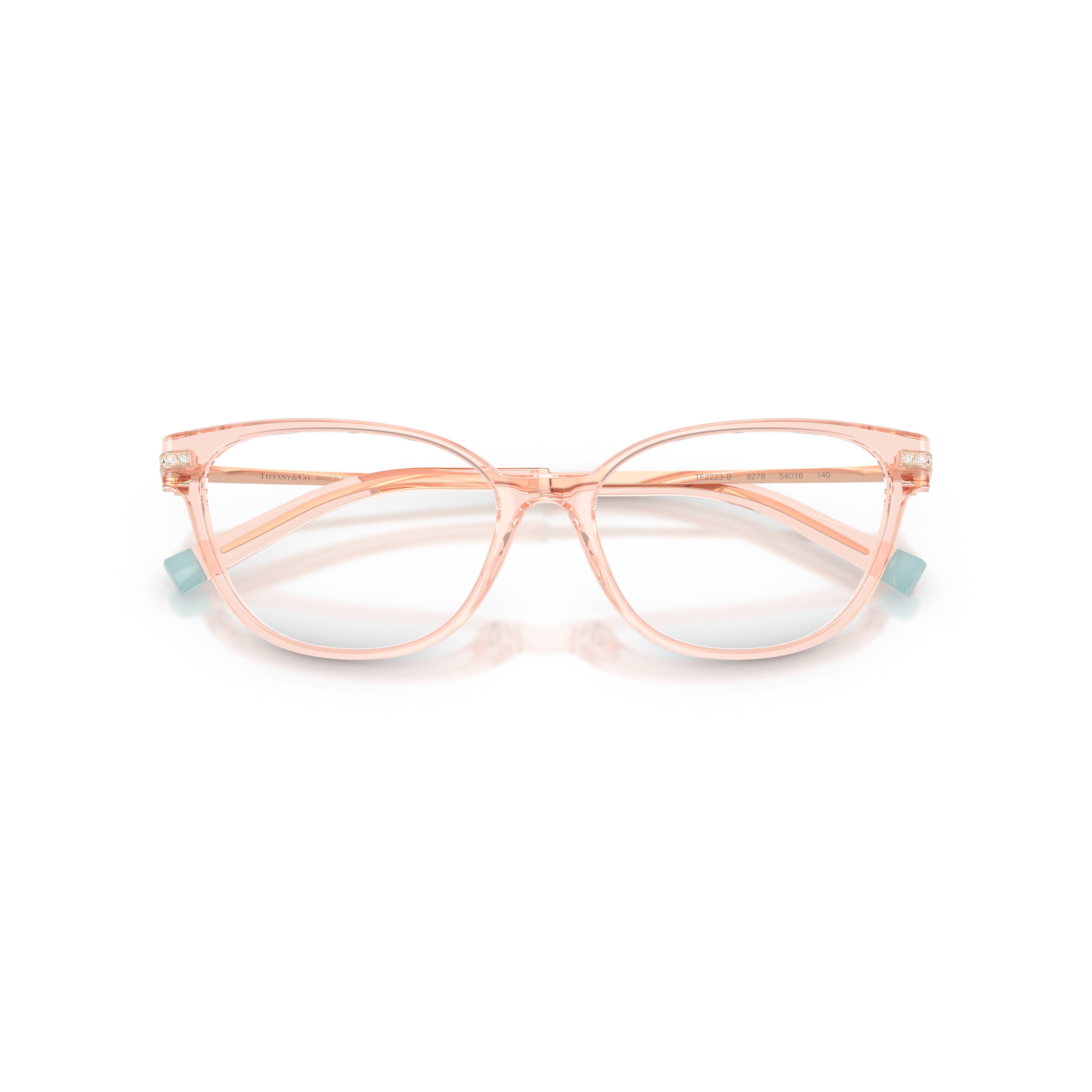 0tf2223b Translucent Light Pink Cat-Eye Eyeglasses