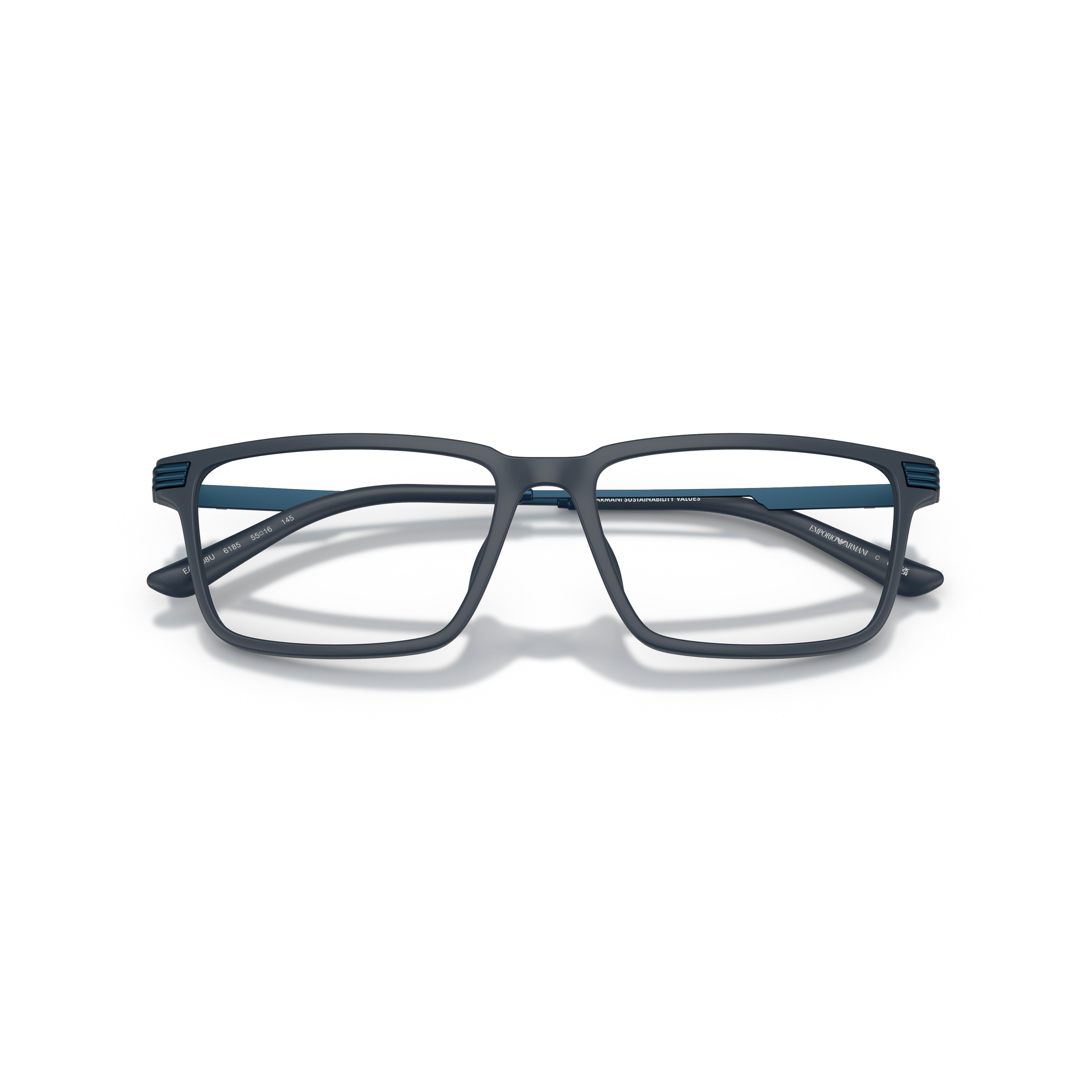 0ea3268u Rectangular Black Eyeglasses with Matte Finish