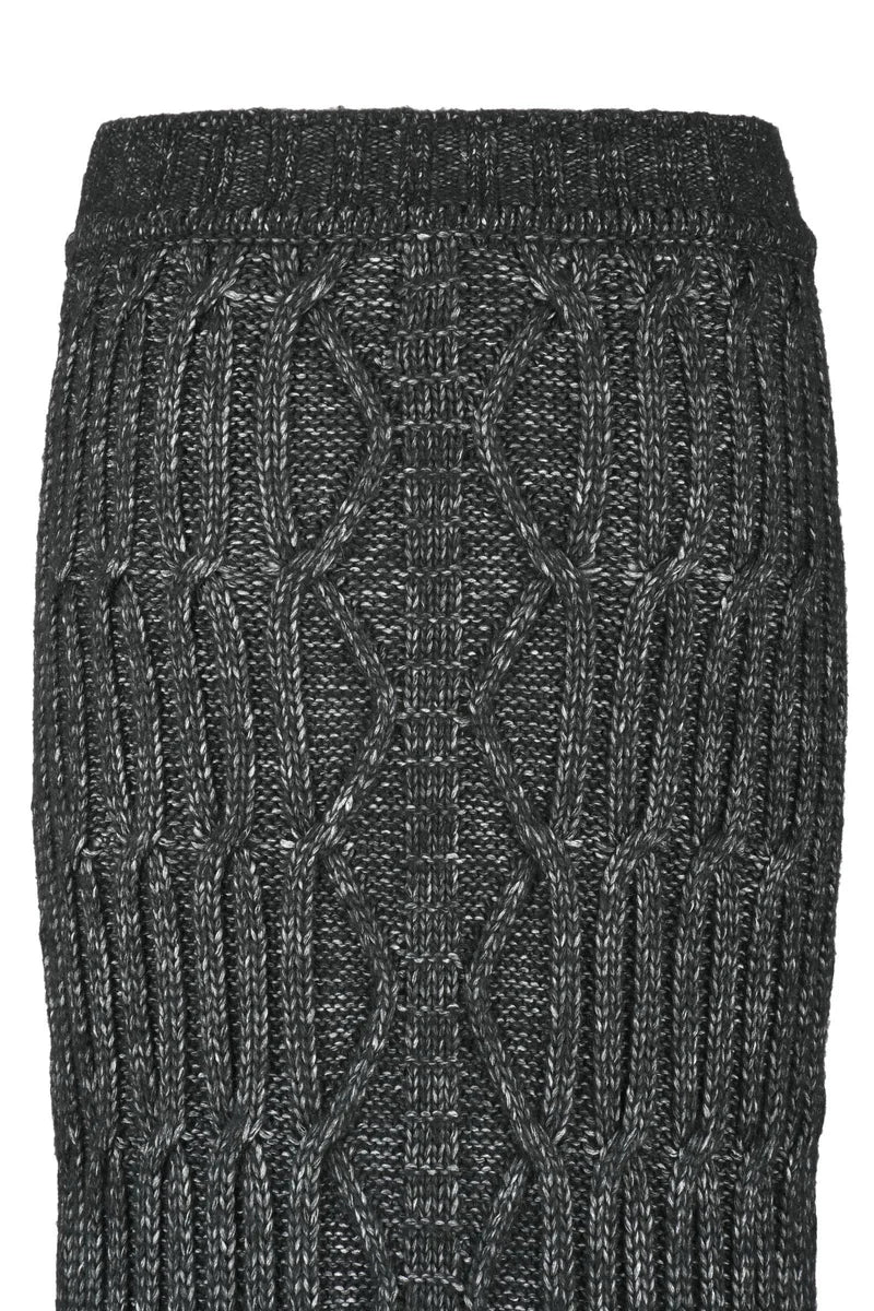 Long Wool Skirt - Black