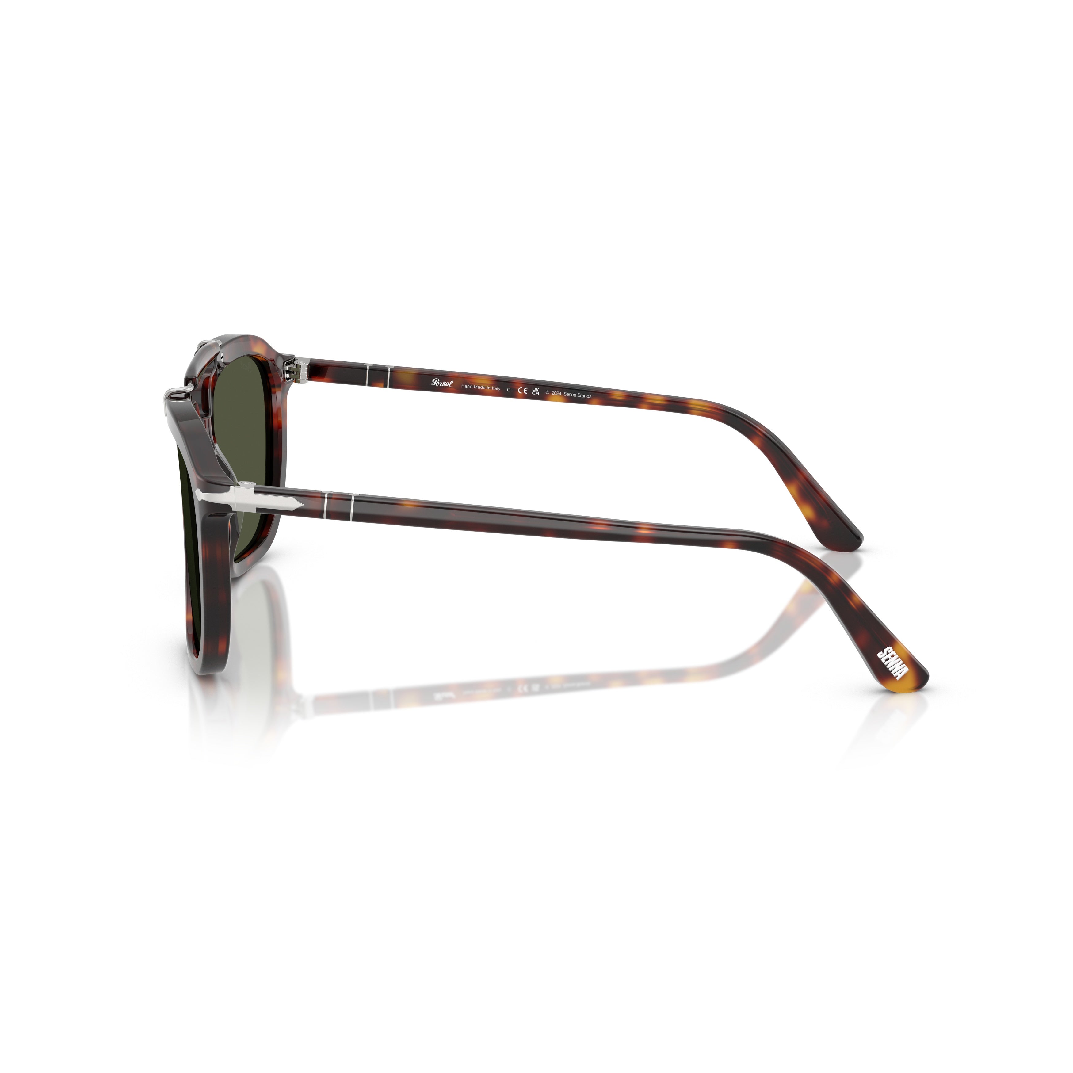 0po0203s Bold Square Tortoiseshell Acetate Sunglasses with Silver Accents