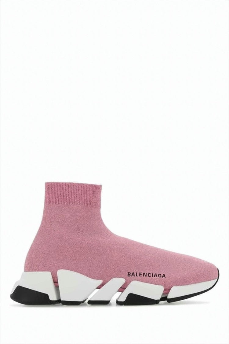 Sock-Style Sneakers with Seamless Knit Upper and High Ankle Collar