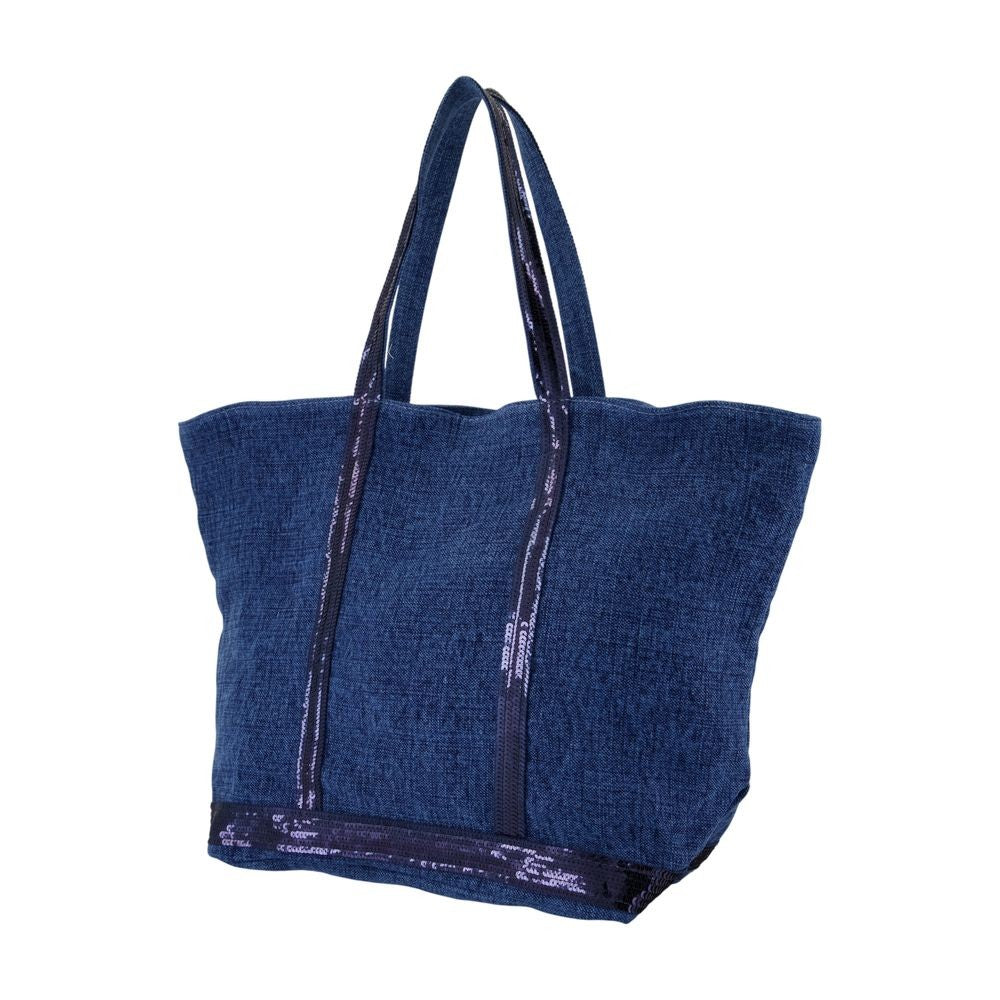 L Zippe Shopper Bag - Linen - Blue