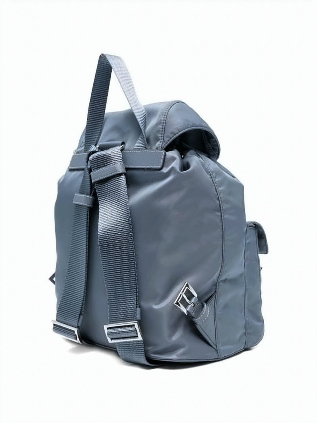 Compact Blue Nylon Backpack