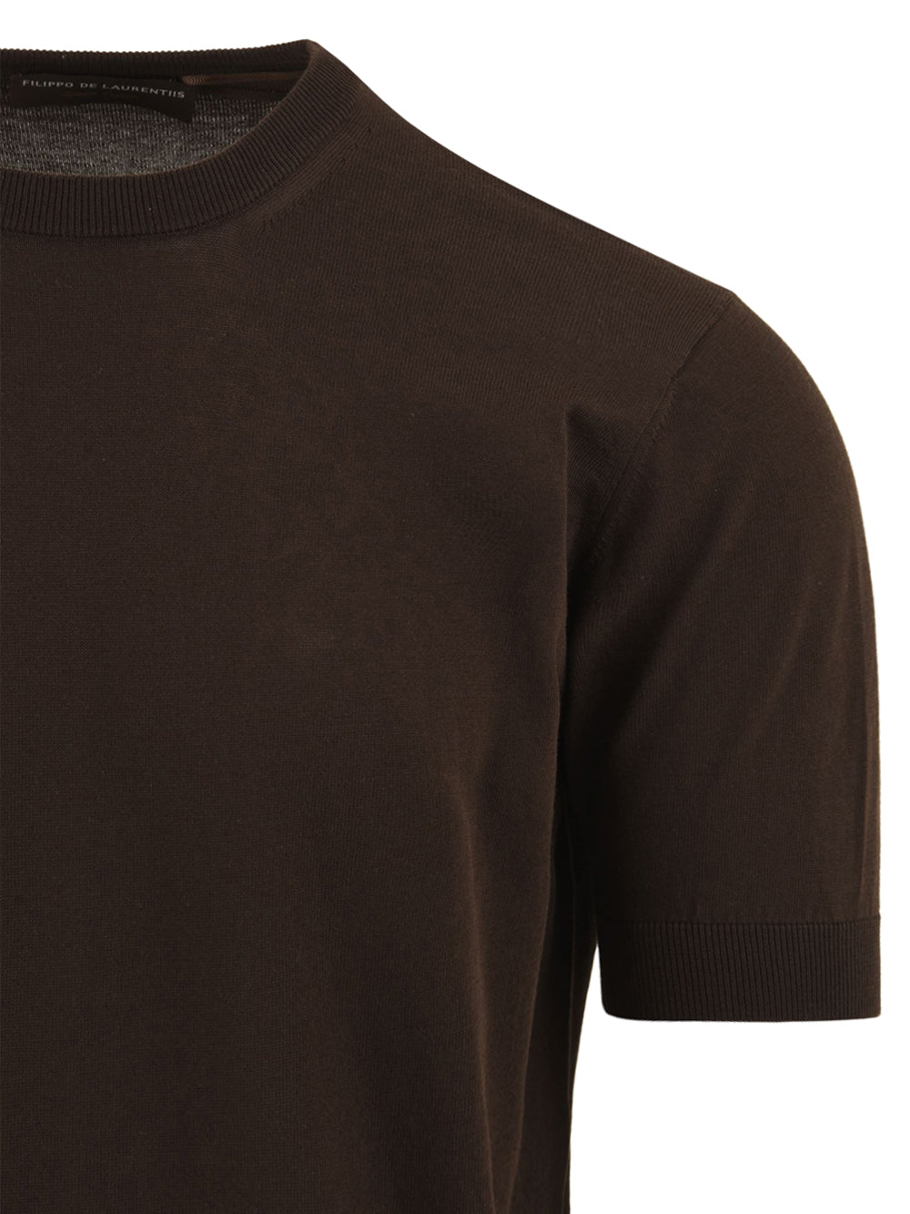 Short-Sleeved Knit Top with Classic Crew Neckline