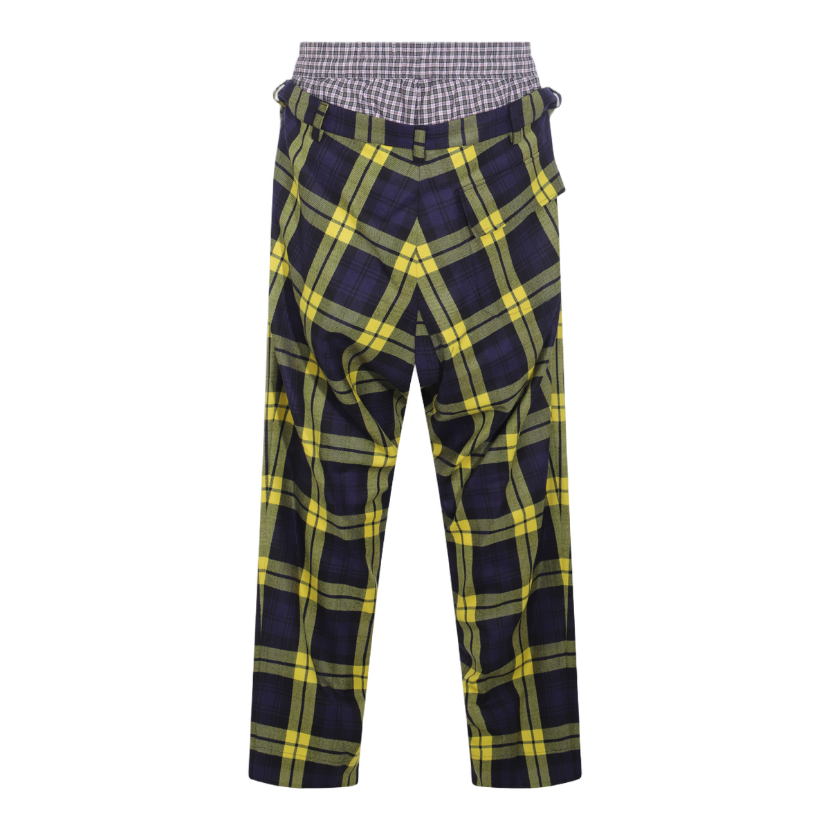 Relaxed Fit Plaid Trousers