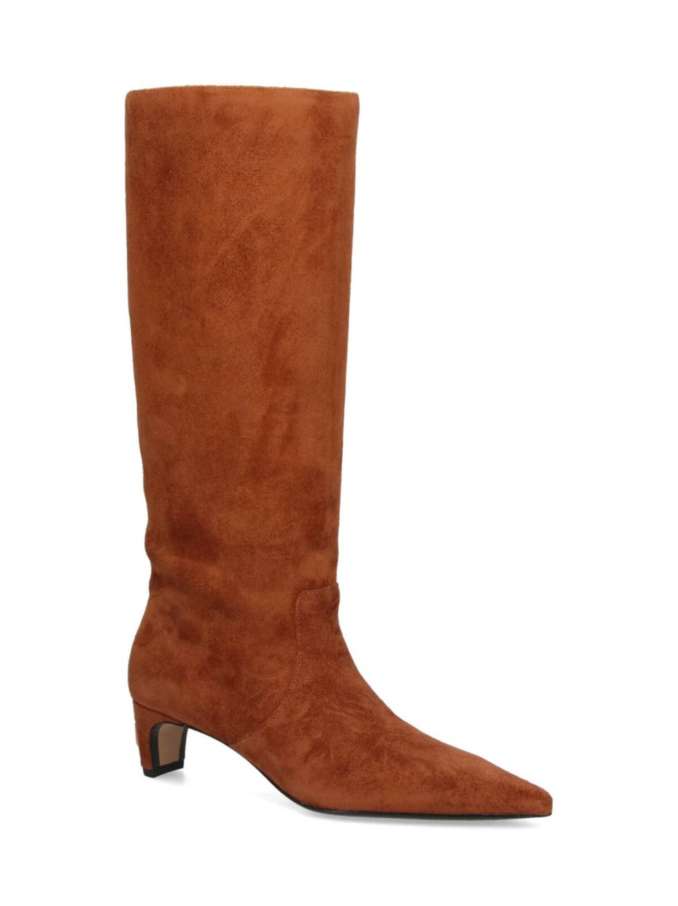 Mid-Calf Lambskin Boots With Pointed Toe