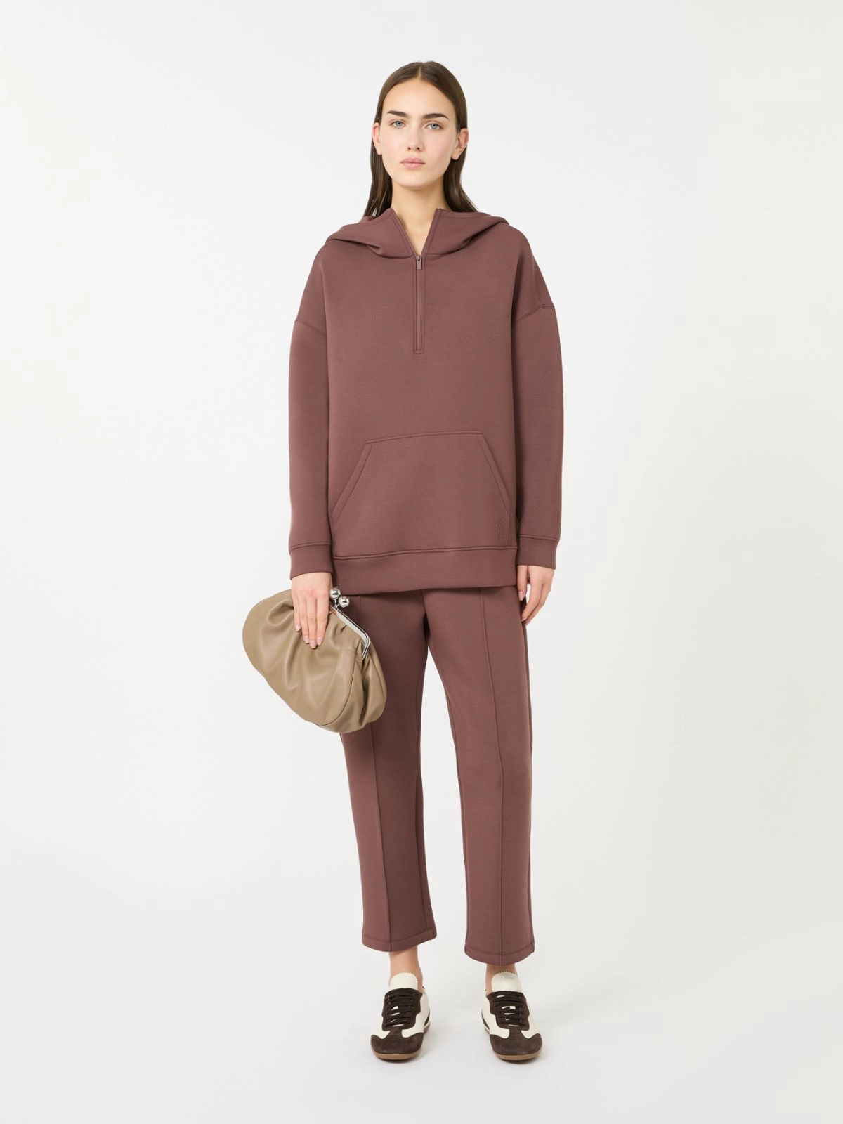 Cropped Relaxed Fit Pants with Drawstring Waistband