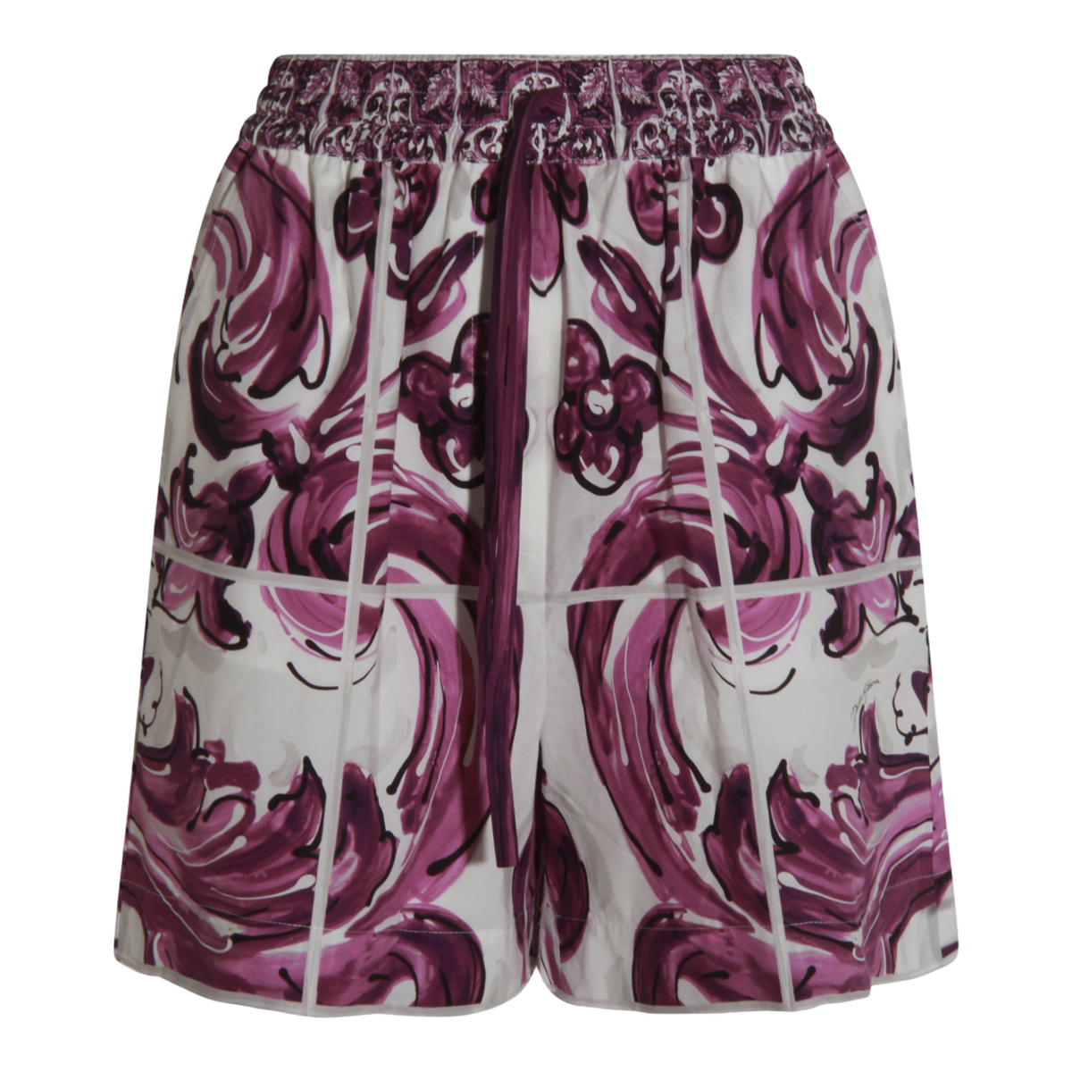 Baroque-Inspired Artistic Shorts with Adjustable Waistband