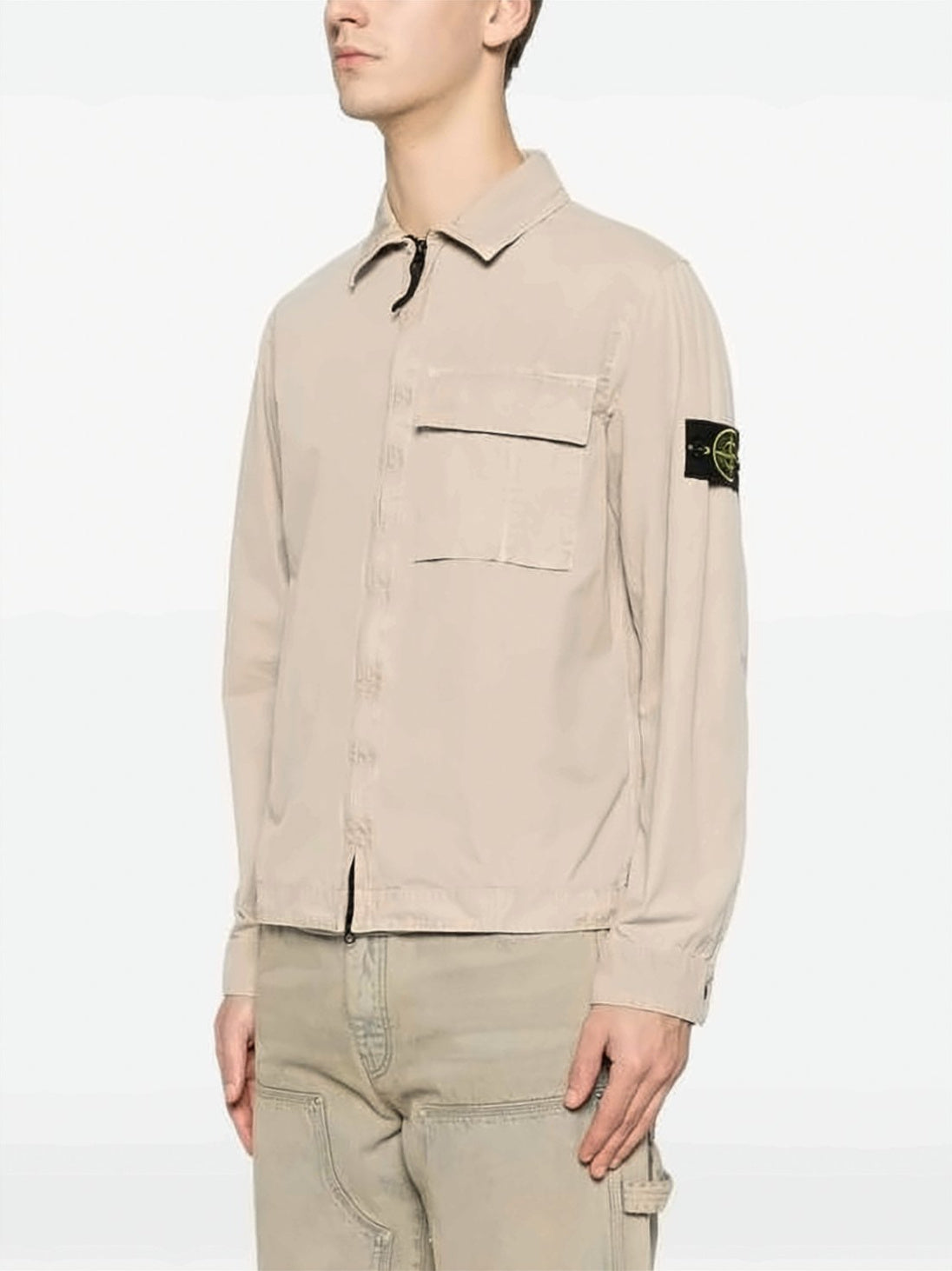 Beige Jacket with Distinctive Patch
