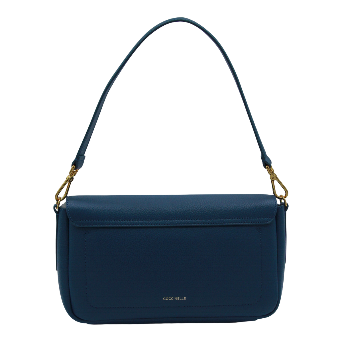 Structured Rectangular Handbag with Gold-tone Clasp