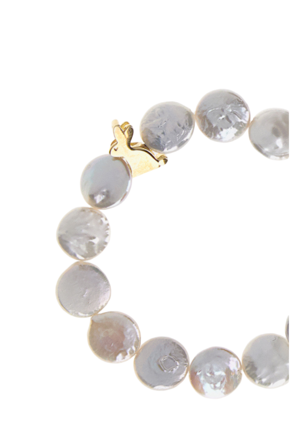Rabbit Pearl 9K Gold Flat Pearl Bracelet