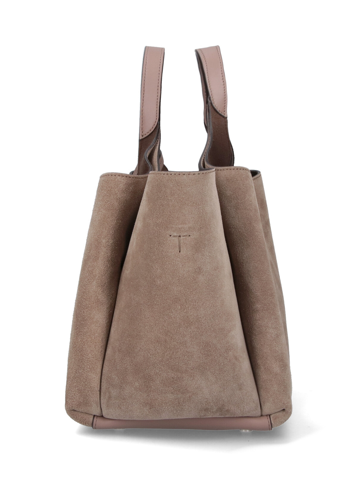 Mini Suede Tote Bag With Silver Charm