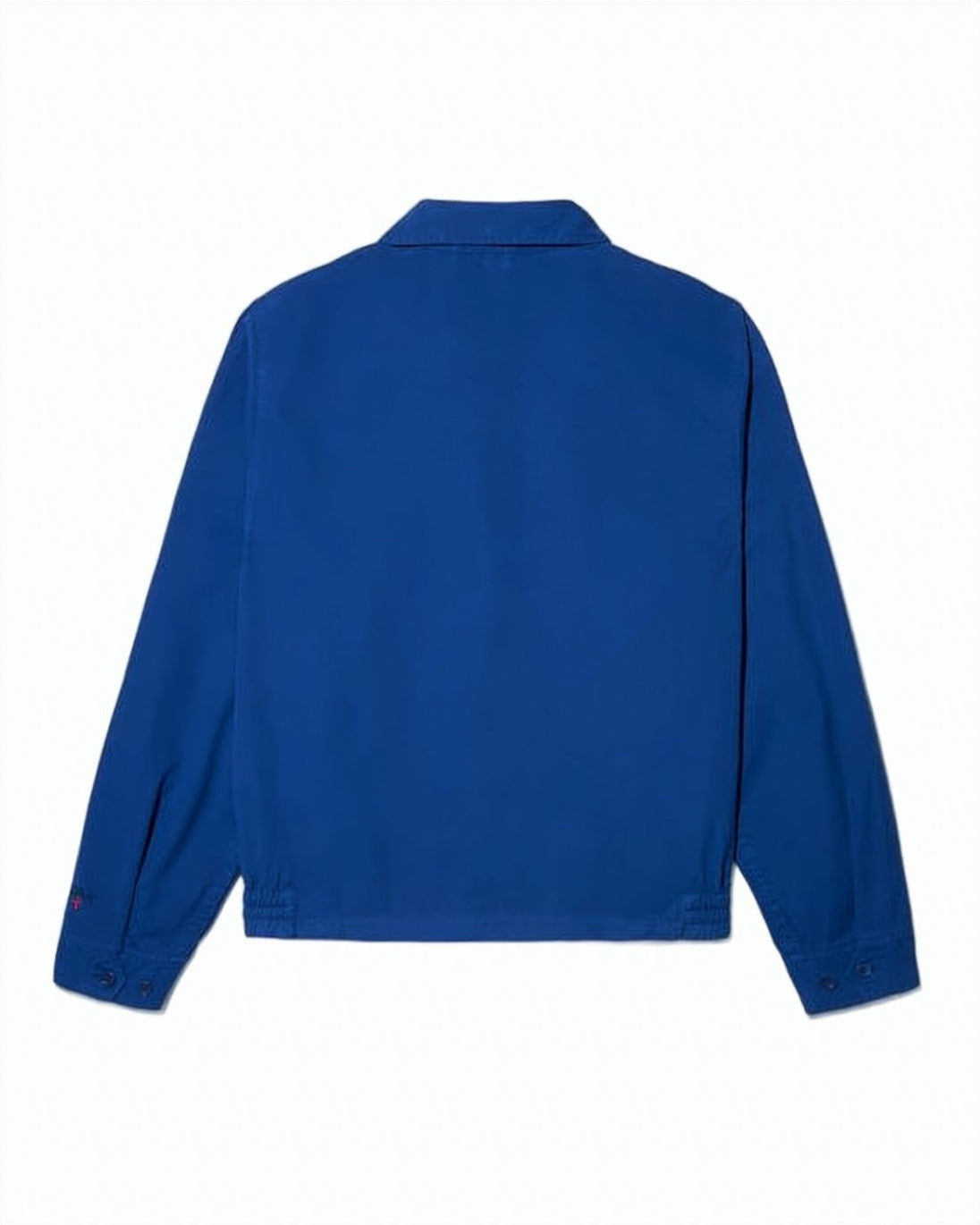 Minimalist Blue Cotton Jacket with Elastic Detailing