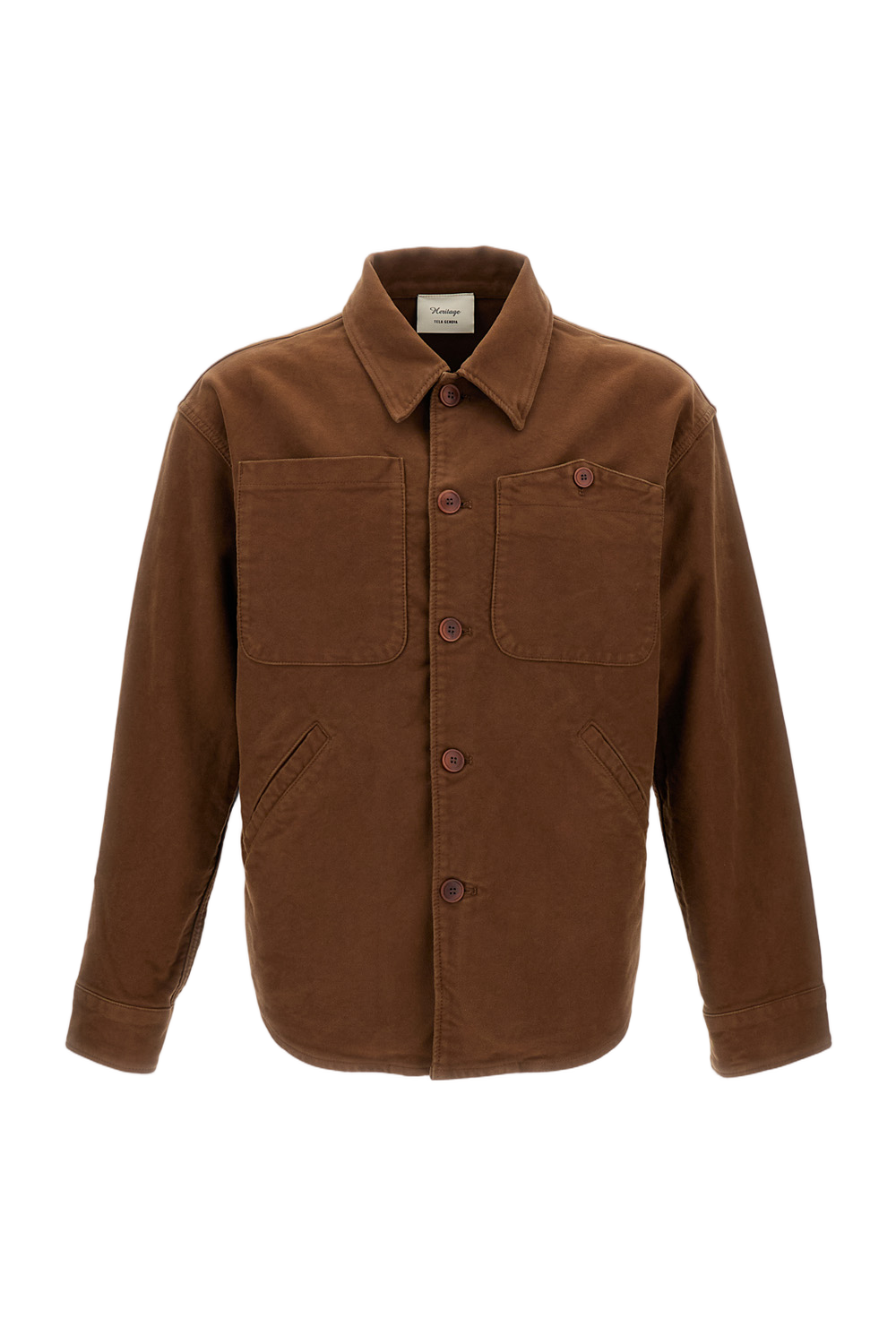 Brown Button-Down Shirt With Tailored Fit