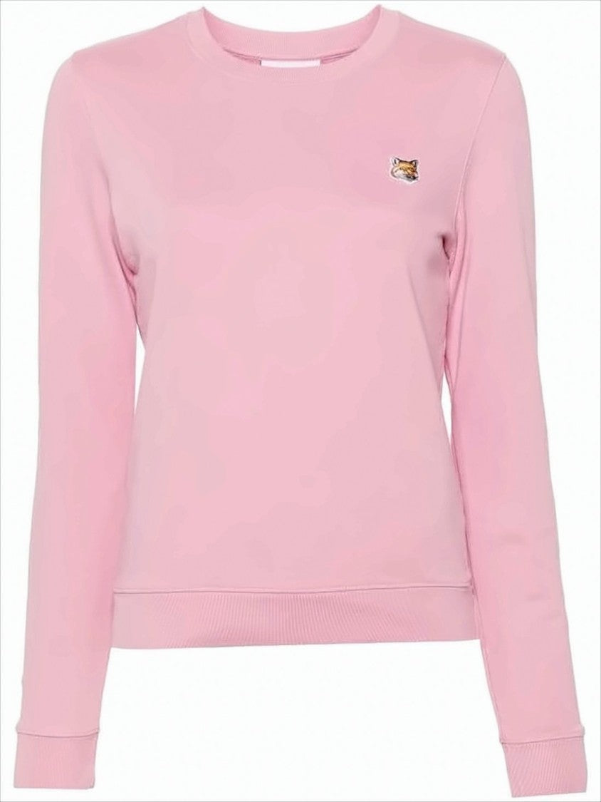 Long-Sleeved Crewneck Top With Relaxed Fit And Embroidered Detail