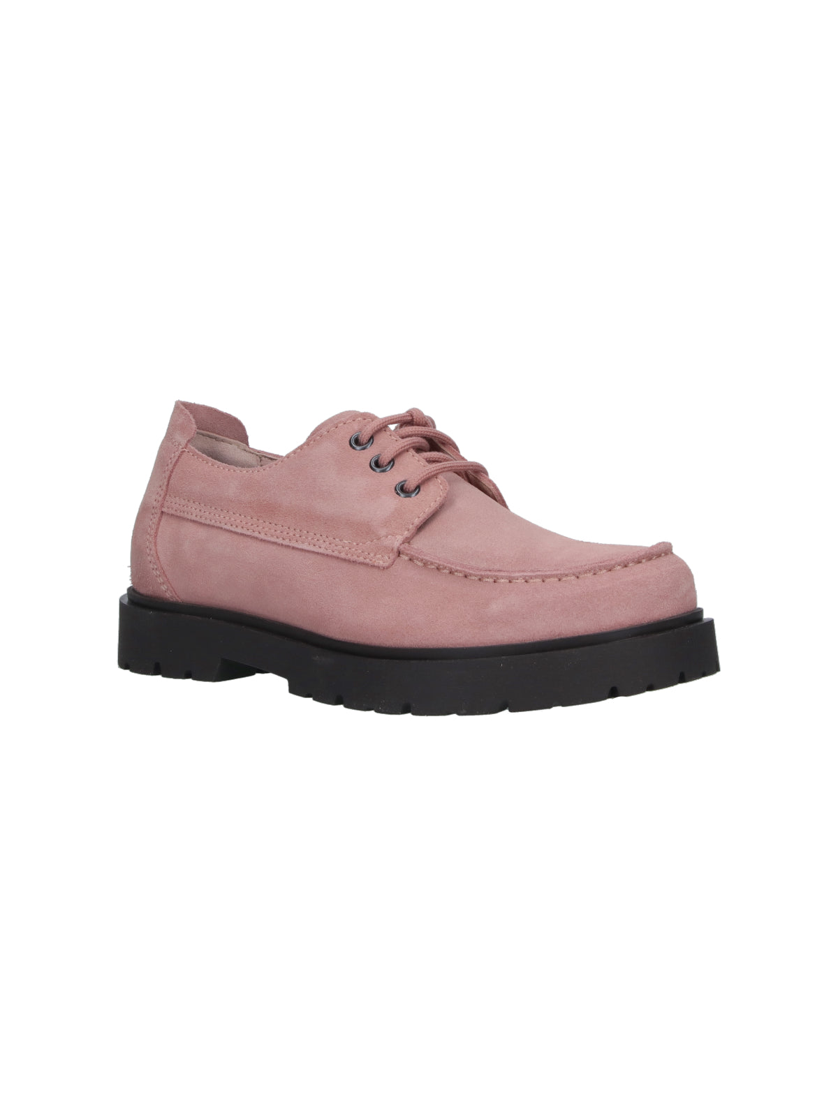Soft Pink Highwood Lace Suede Shoes