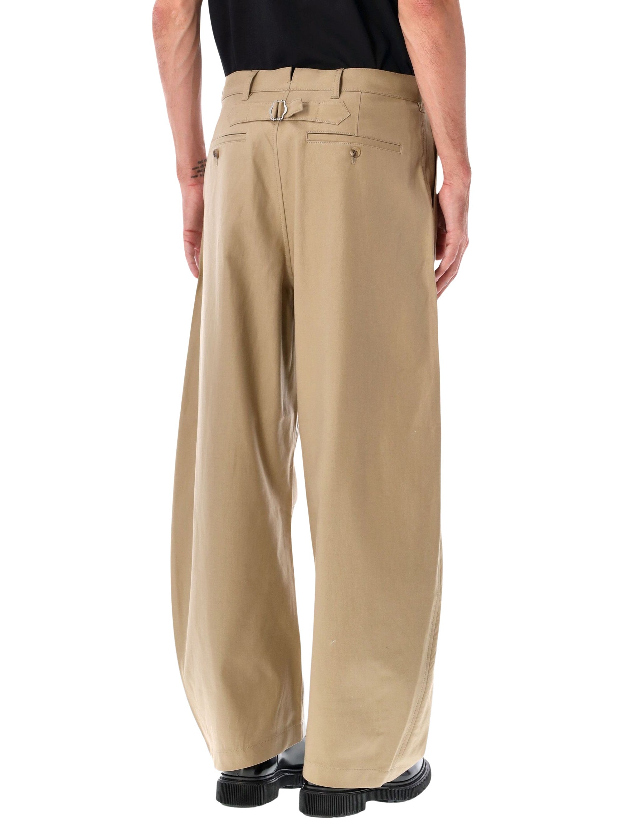 Wide-Leg Cotton Trousers