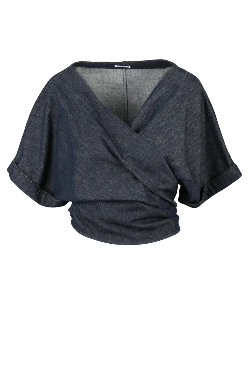 Denim Blouse - Midnight Blue