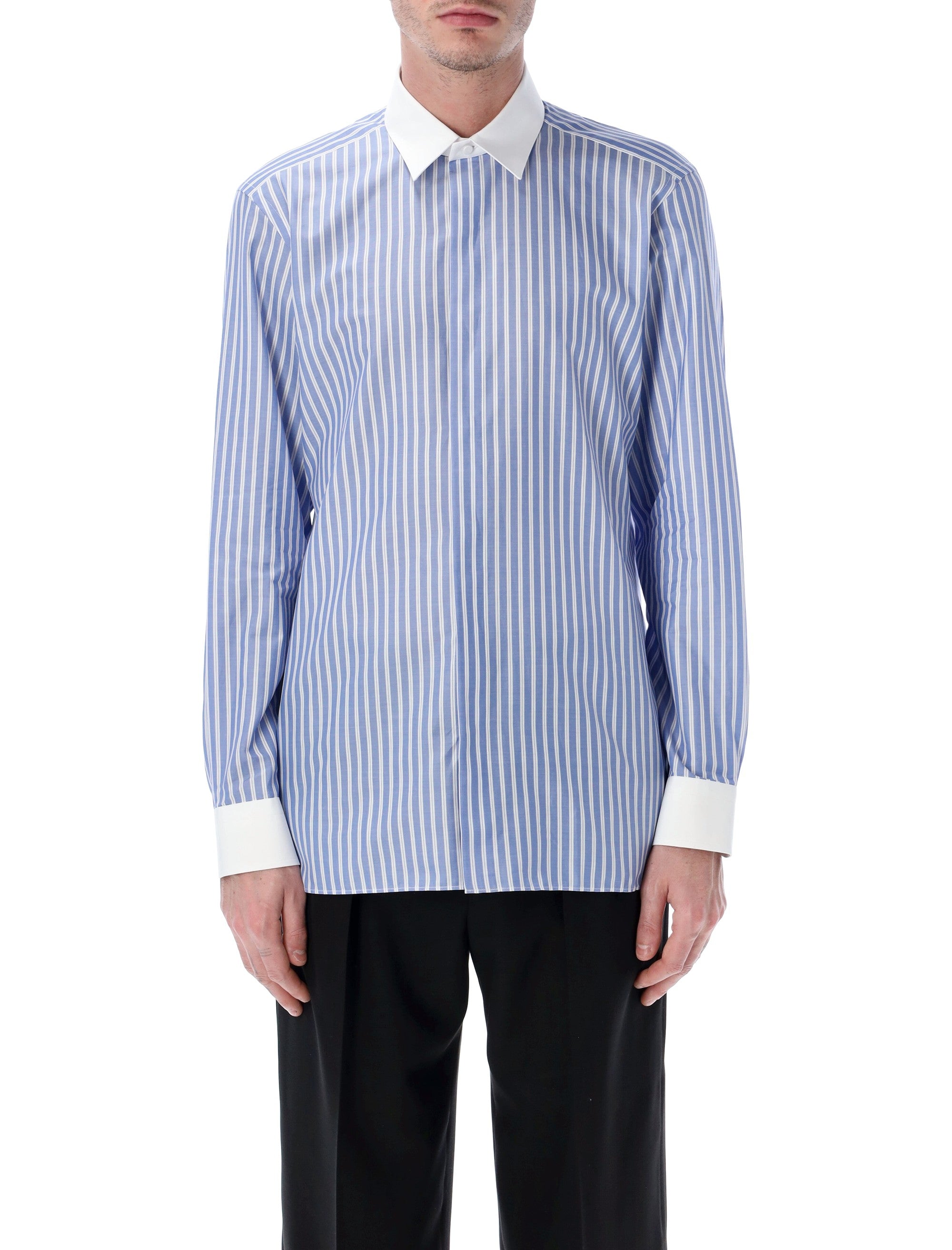 Wide Stripe Cotton Shirt
