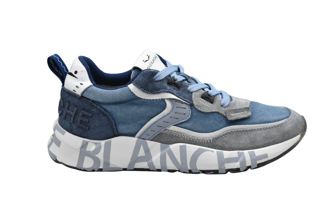 Sneakers In Grey-Indigo With Laced Closure