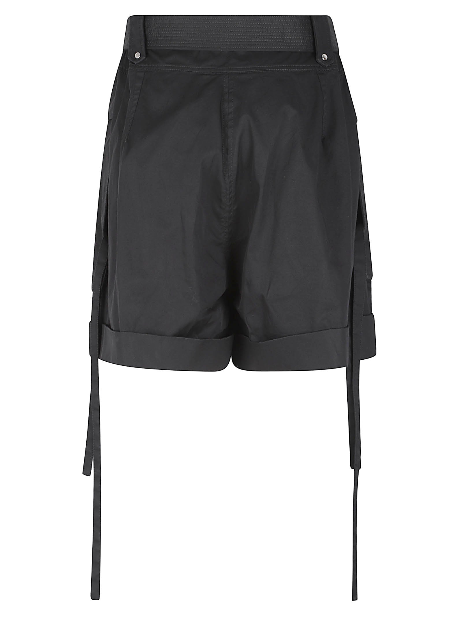 High-Waisted Structured Shorts with Belt and Cuffed Hem