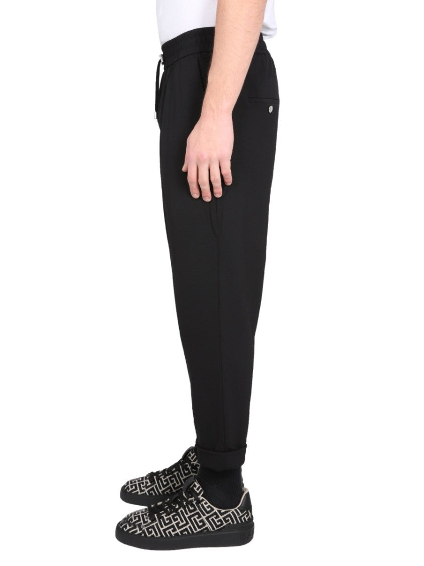 Relaxed Fit Black Wool Pants
