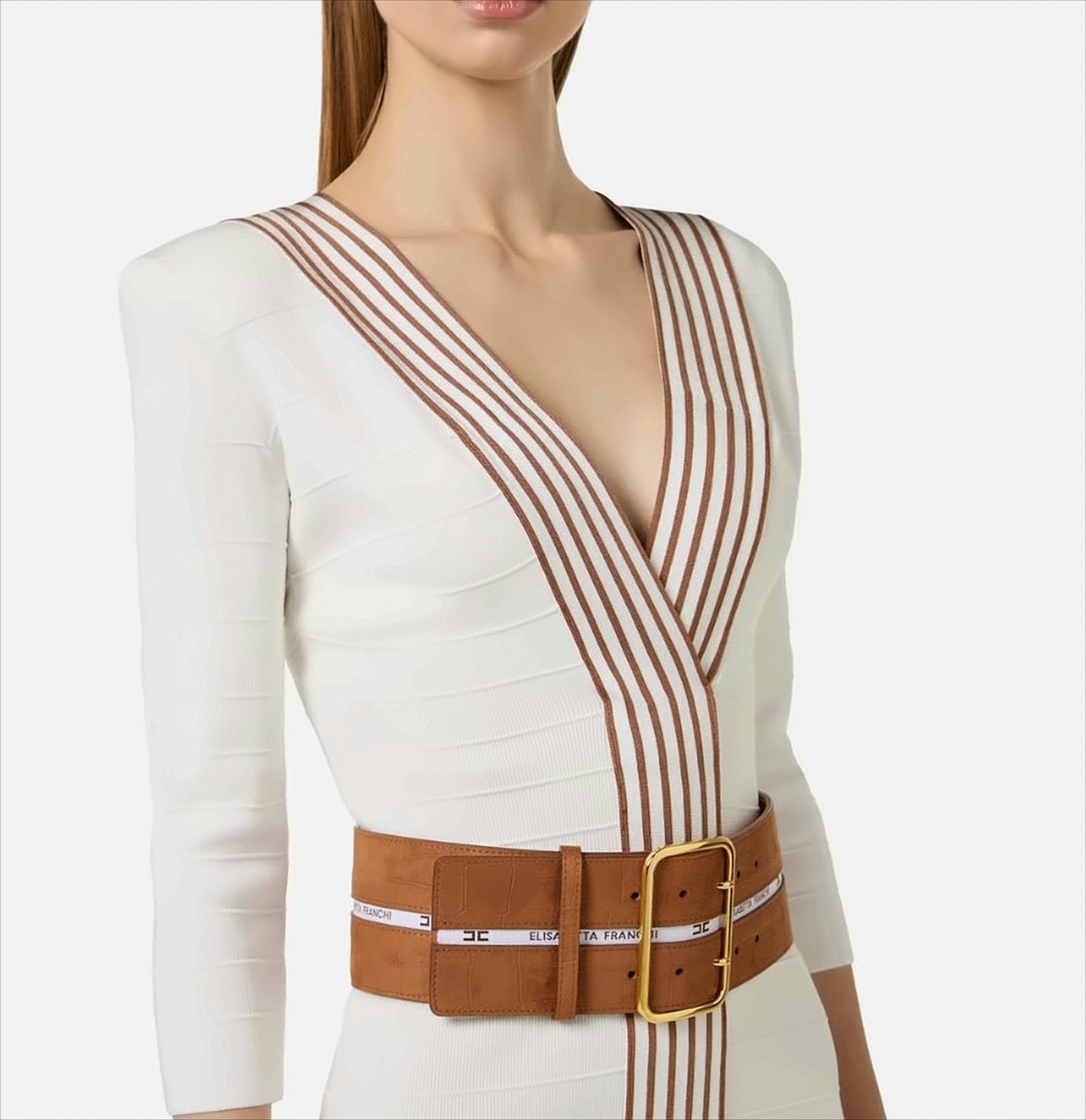 Knit Dress With Striped Bands