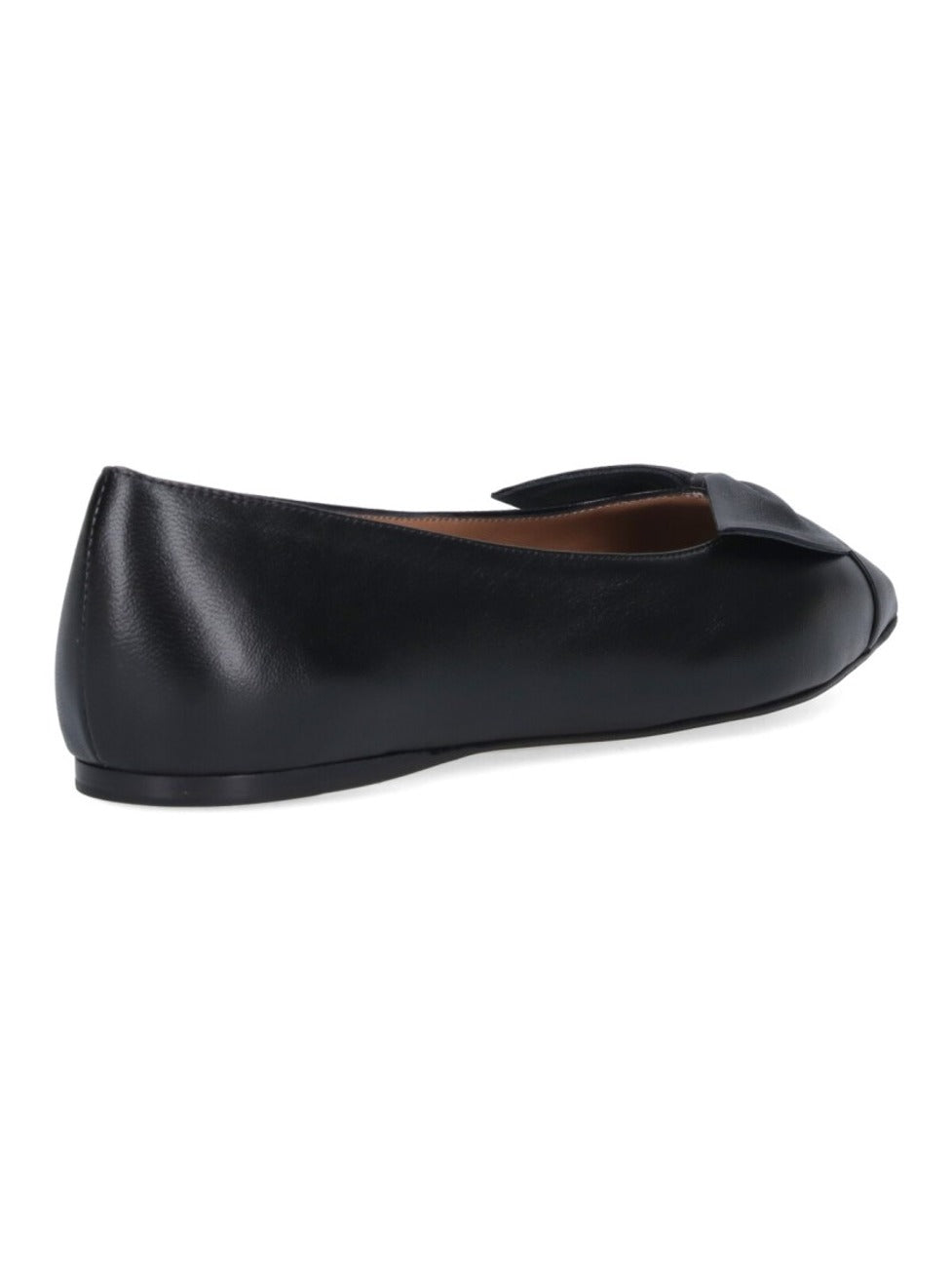 Pointed Toe Black Nappa Flats