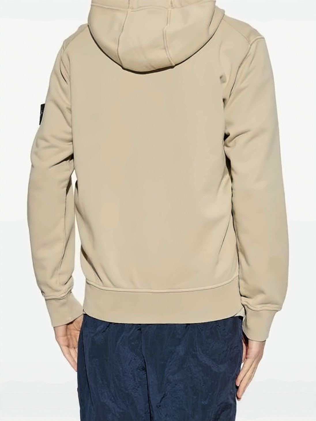 Black Organic Cotton Ribbed Cuffs Hoodie
