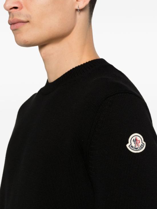 Crewneck Sweater With Ribbed Detailing And Discreet Logo