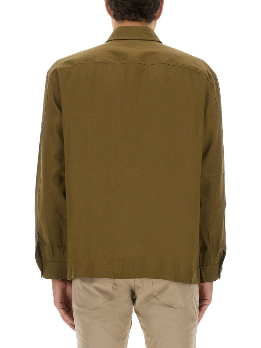 Stretch Linen And Viscose Shirt