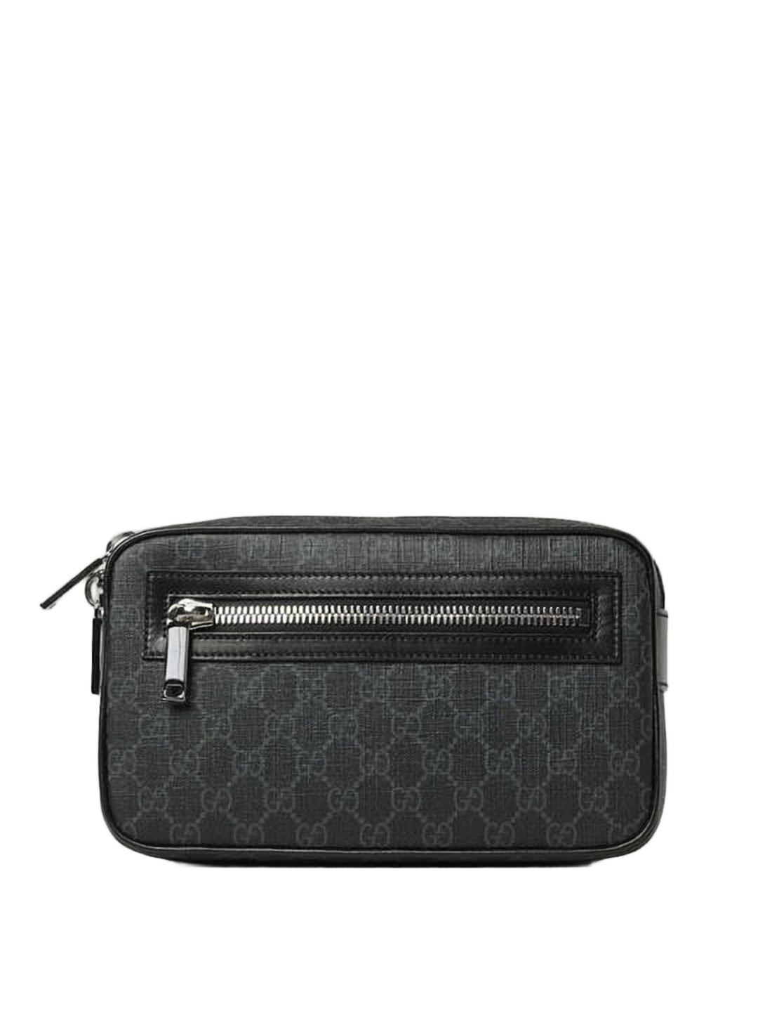Canvas Crossbody Bag with Monogram Pattern