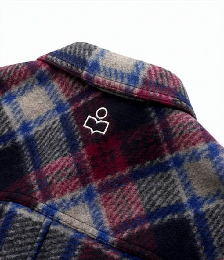 Plaid Casual Jacket with Button-Up Front