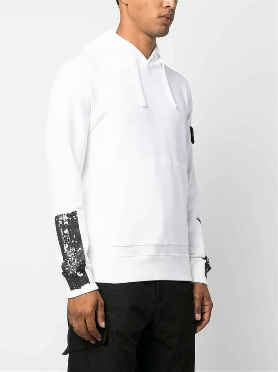 White Hoodie with Paint-Splatter Details