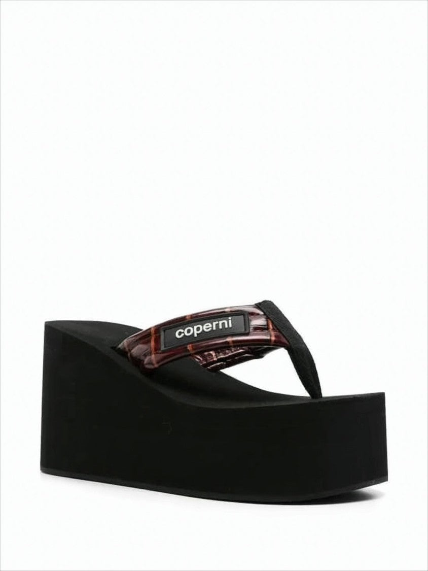 Platform Mule Sandals with Tortoiseshell Strap