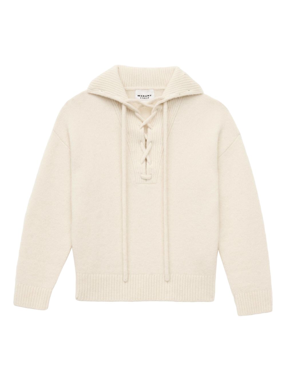 Lace-Up Front Phylia Hoodie With Ribbed Detailing