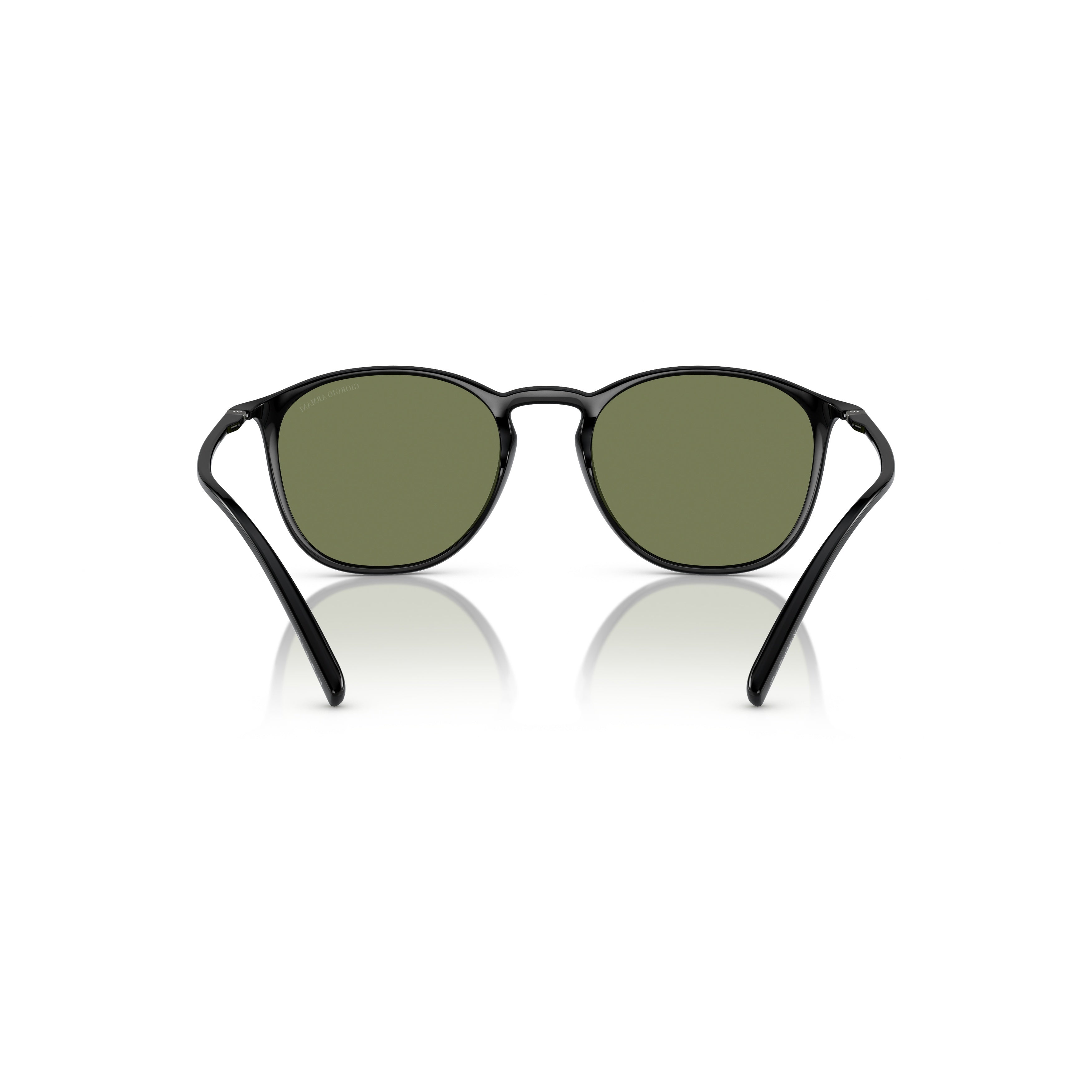 0ar8186u Rounded Square Black Nylon Sunglasses with Olive Green Lenses