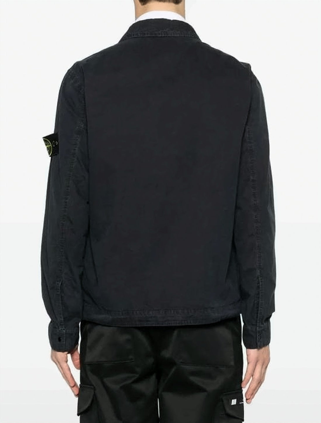 Black Cotton Jacket with Flap Pocket