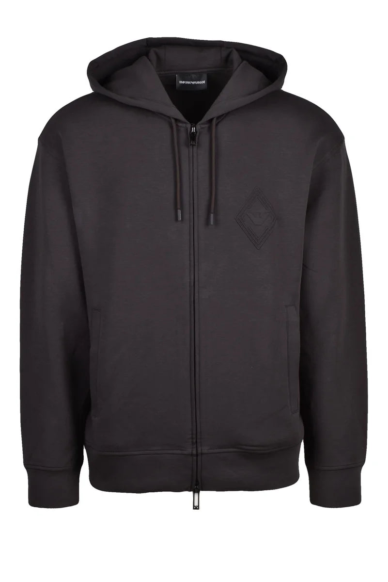Zip Hoodie Cotton Stretch - Grey