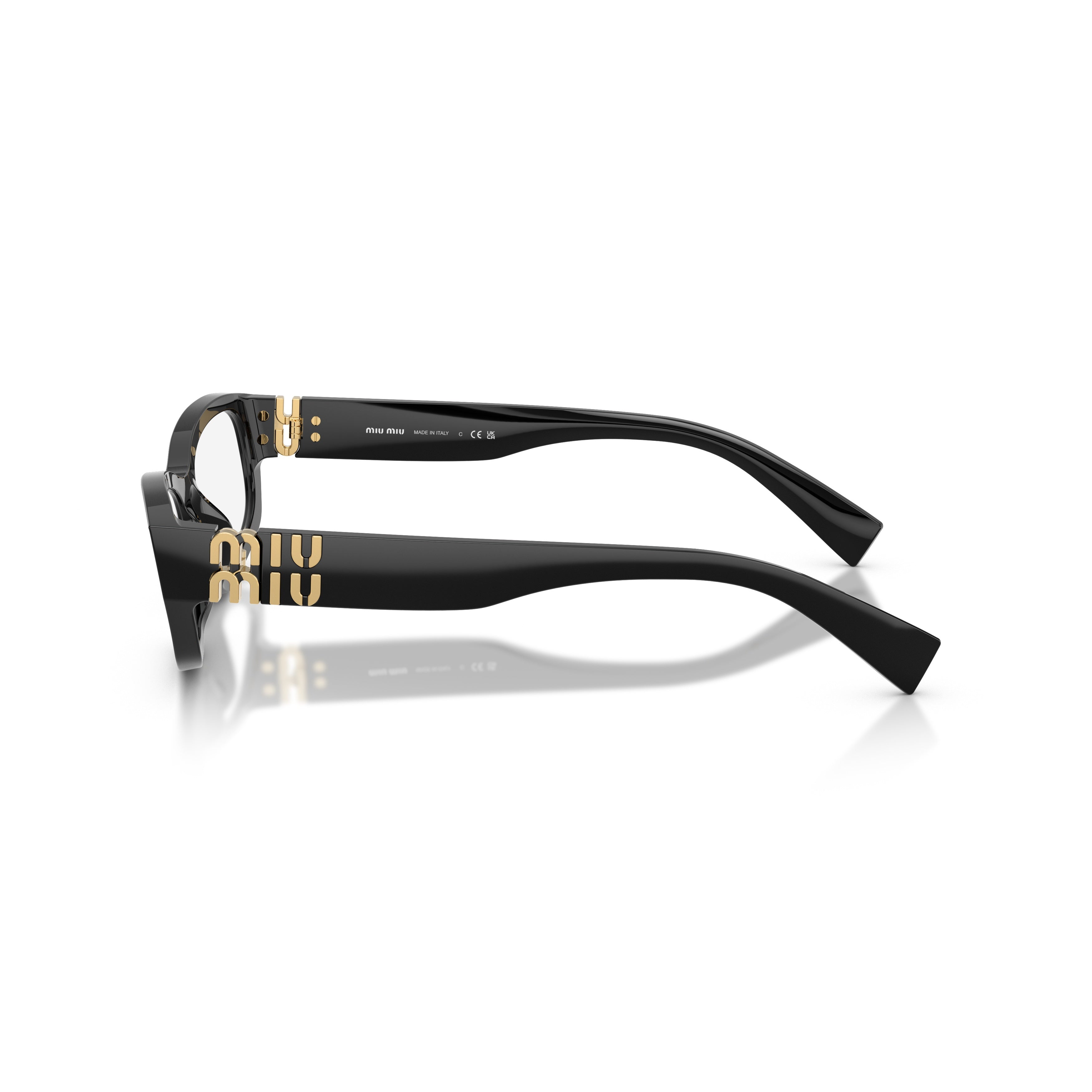 0mu 04yv Glossy Black Acetate Rectangular Eyeglasses