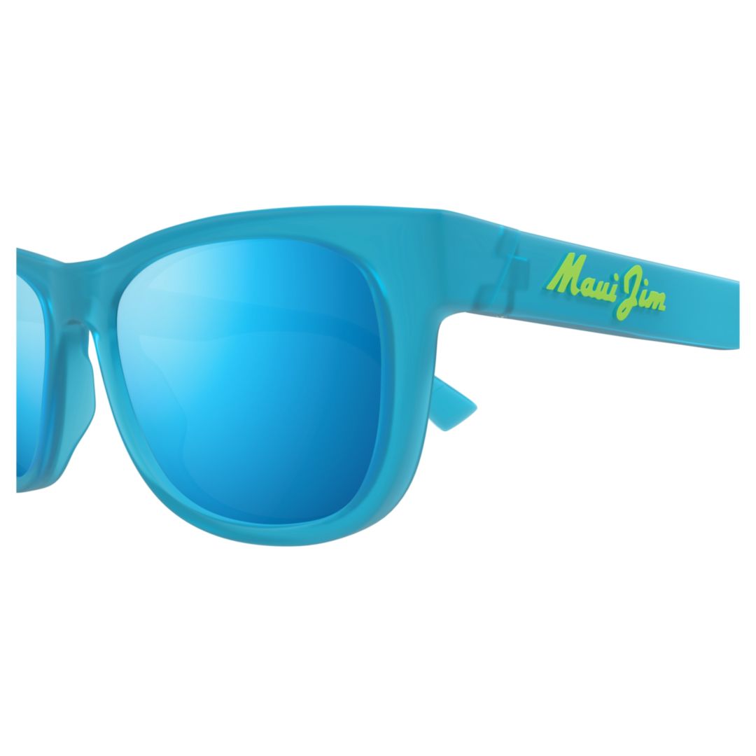 Kaulike Rectangular Turquoise Frame Sunglasses with Mirrored Lenses